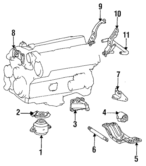 Engine & Trans Mounting for 1999 Mercedes-Benz S600 #0