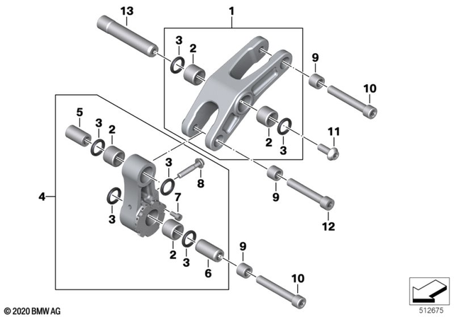 33548555794 - Rear Axle, Rear-Wheel Drive, Suspension: Needle Bearing -  for BMW-Motorrad Image image