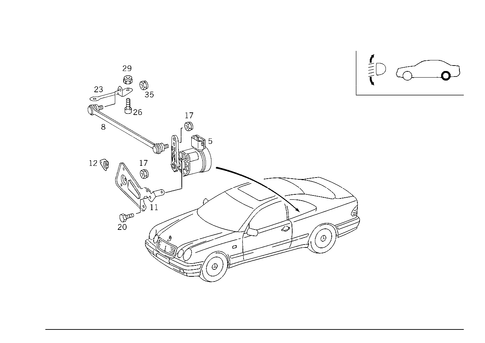 Regulation of Dynamic Headlamp Range Control, Rear for 2000 Mercedes-Benz CLK430 #0