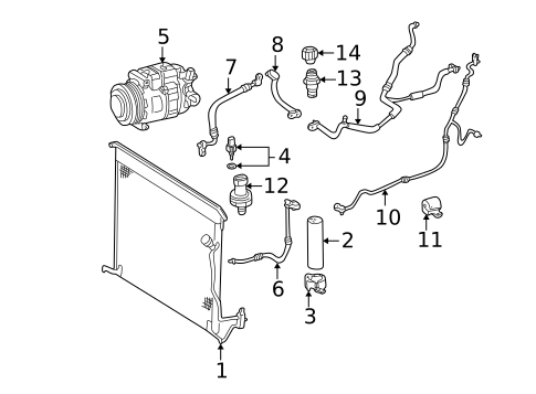 Condenser, Compressor & Lines for 2005 Mercedes-Benz CL 500 #0