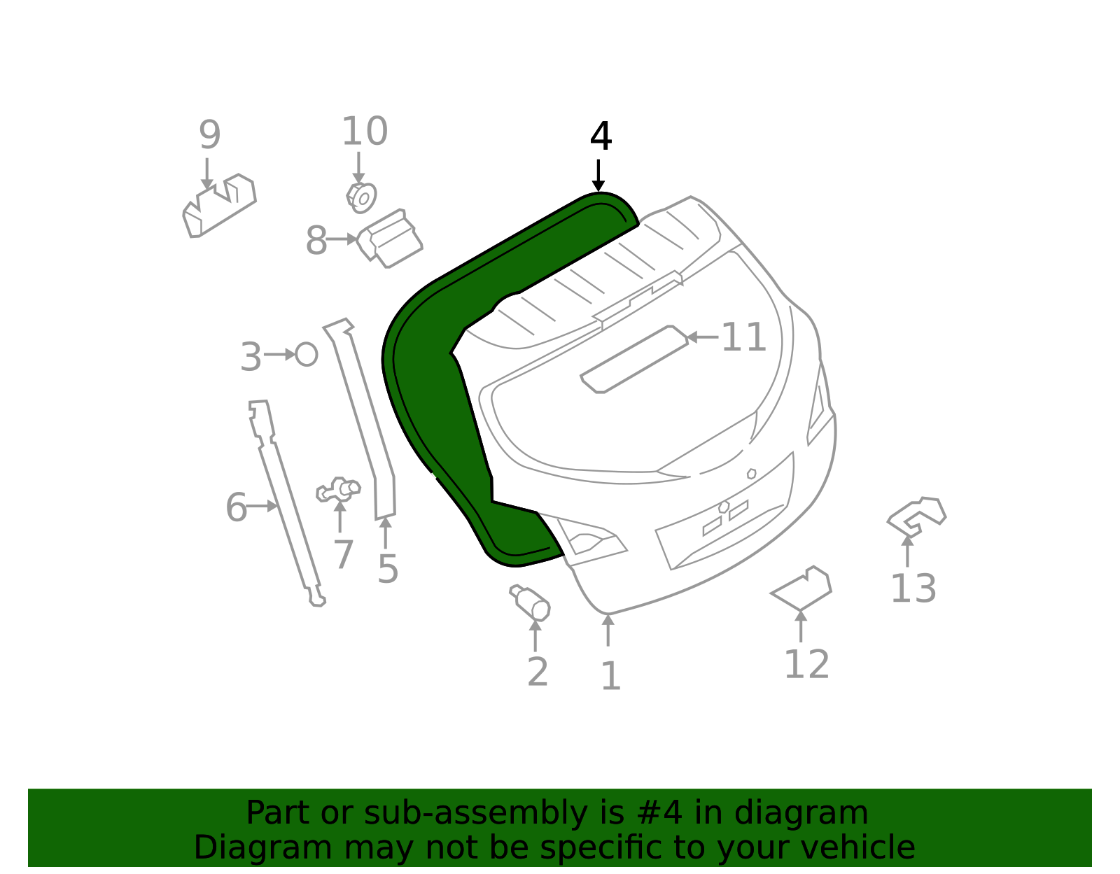 2009-2014 Nissan Murano Hatch Seal 90830-1AA0A | OEM Parts Online
