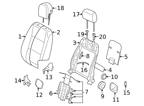 Front Seat Components for 2006 Volkswagen Rabbit #2