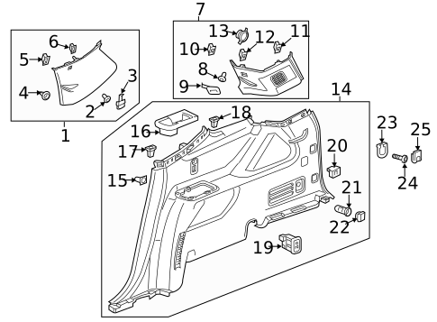 Interior Trim - Quarter Panels for 2024 Chevrolet Traverse Limited #0