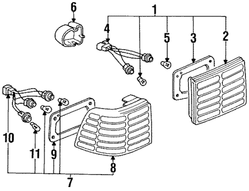 Tail Lamps for 1991 Hyundai Scoupe #0