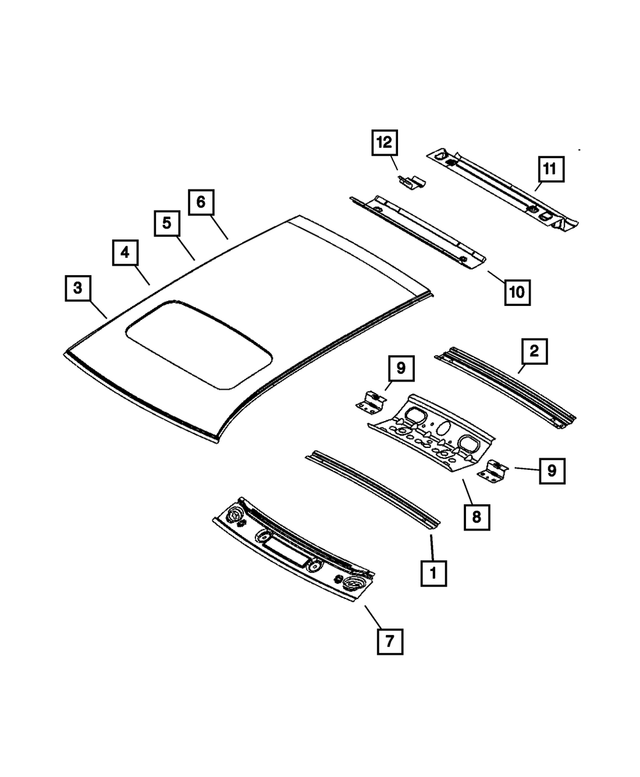 5160135AA - Body Sheet Metal Except Doors: Roof Bow for Mopar Image