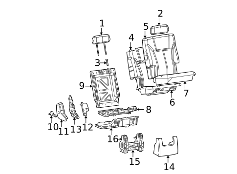 Rear Seat Components for 2004 Chevrolet Trailblazer EXT #2