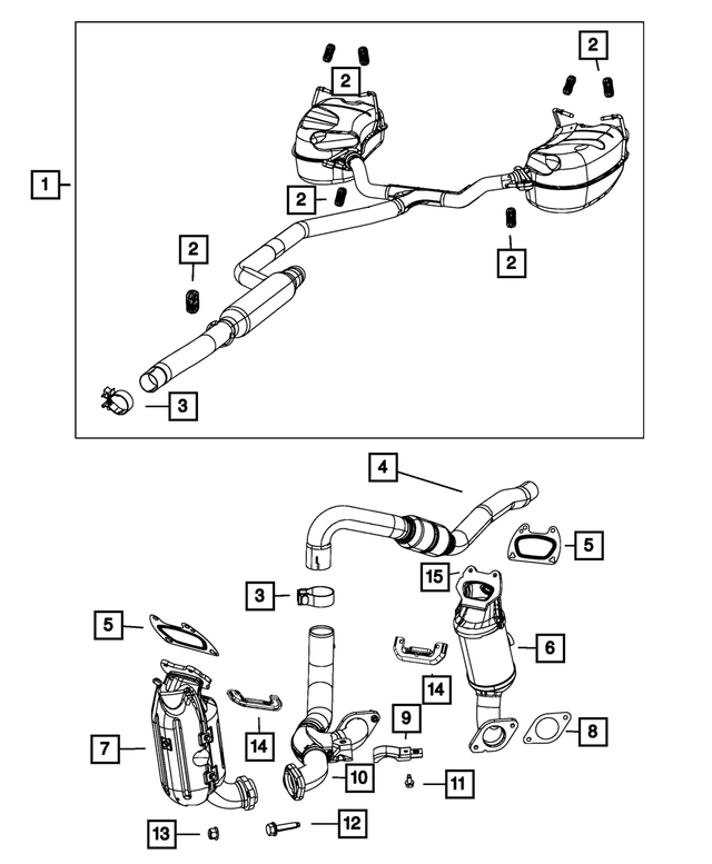 68036154AJ - Exhaust: Exhaust And Catalytic Converter Manifold, Rear for Mopar Image