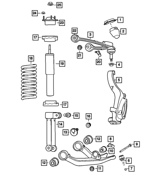 Front Suspension, Strut and Cradle for 2012 Jeep Liberty #0