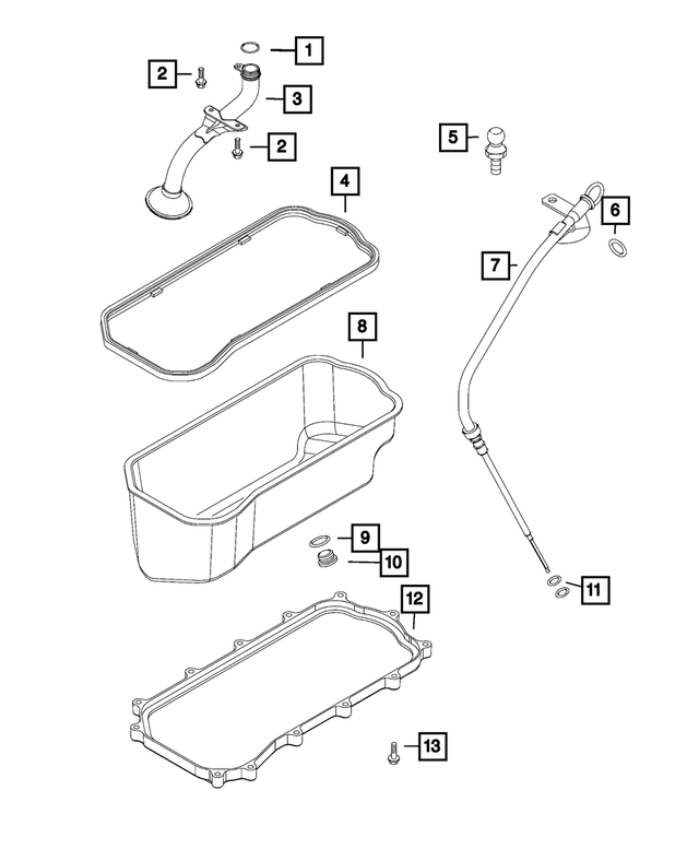 68345957AA - 3.0L Turbo Diesel; Engine: Oil Pan Gasket for Ram: ProMaster 1500, ProMaster 2500, ProMaster 3500 Image