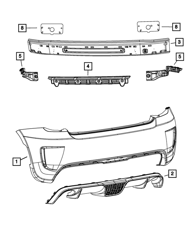 68172241AA - : Rear Lower Fascia for Mopar Image