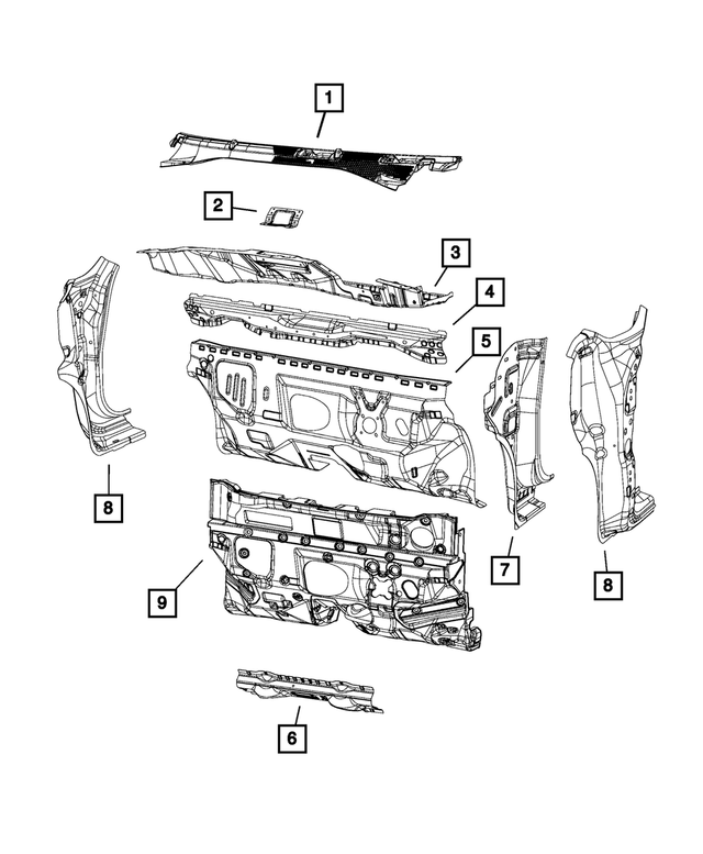 68200610AA - Body Sheet Metal Except Doors: Dash Crossmember for Mopar Image