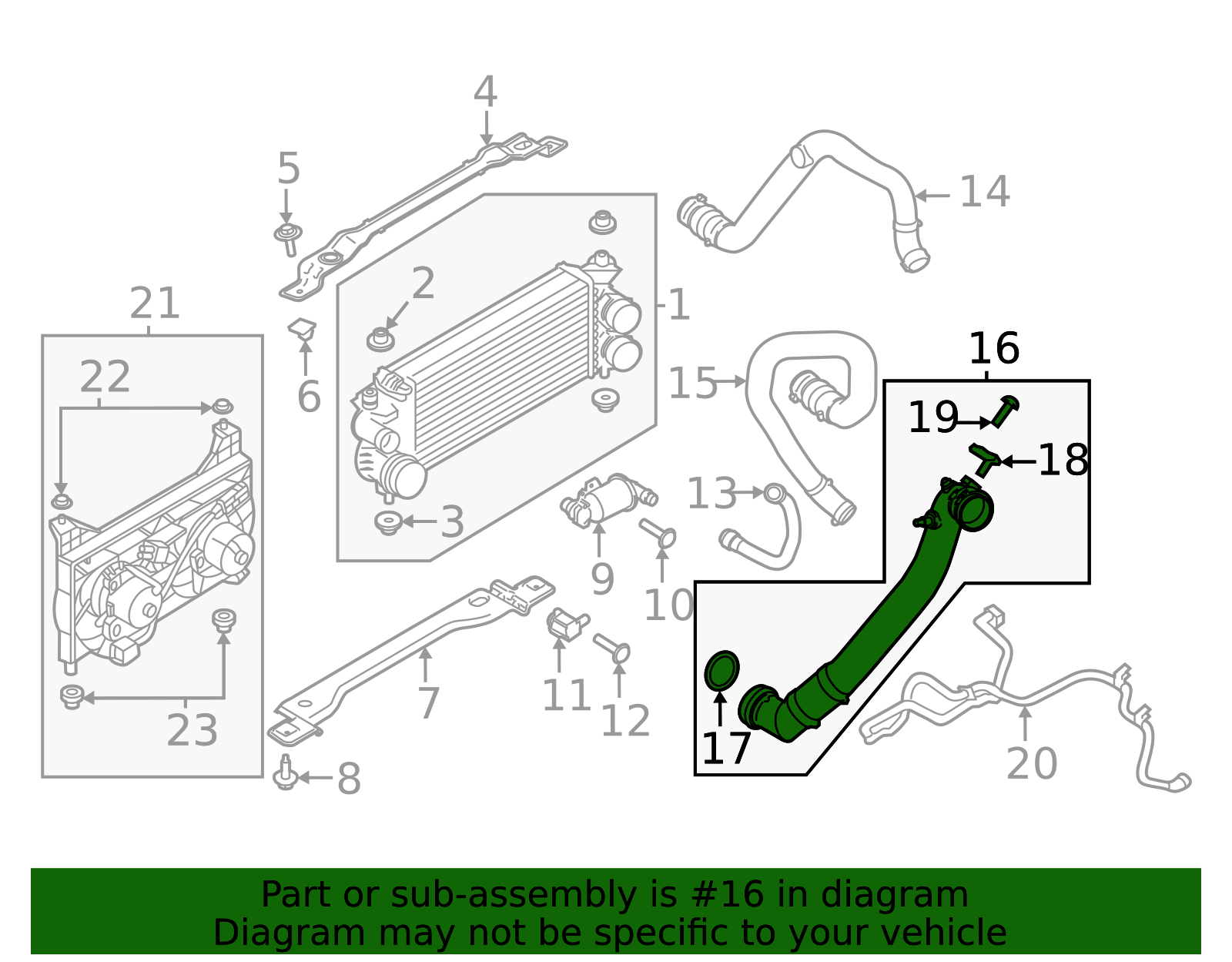 HL3Z-6F073-A - Inter-Cooler Hose 2017-2021 Ford | Ford Parts Direct