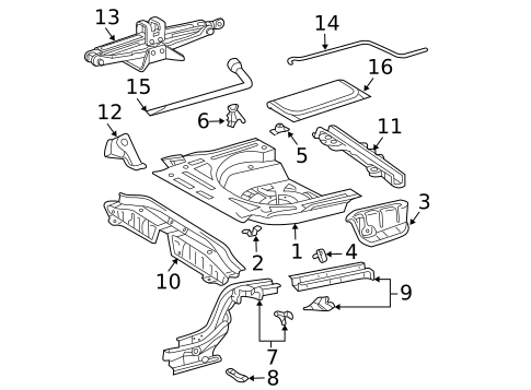 Rear Floor & Rails for 2008 Toyota Corolla #0