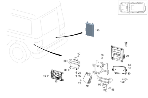 Control Modules and Relays in Load Compartment for 2017 Mercedes-Benz G550 #0