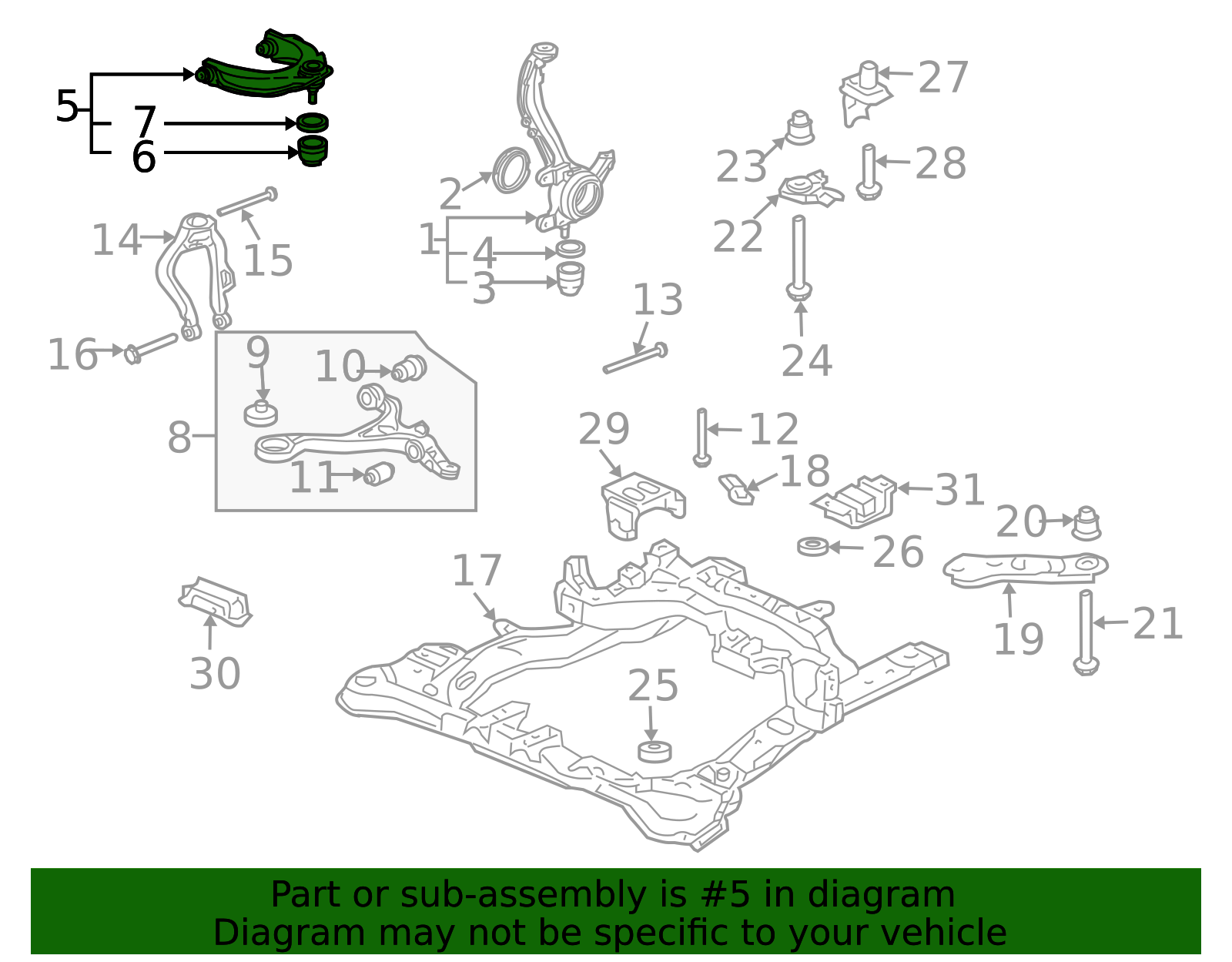 51450-SDA-A21 - Upper Control Arm 2006-2007 Honda Accord | Honda Parts ...