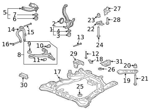 Suspension Mounting for 2007 Honda Accord #1