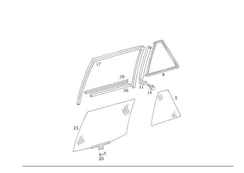 Rear Door Windows for 1985 Mercedes-Benz 300TD #0