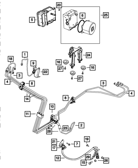 Hydraulic Control Unit, Brake Tubes and Hoses for 2014 Dodge Challenger #0