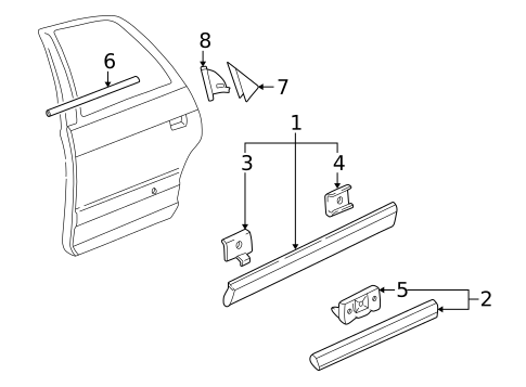 Exterior Trim - Rear Door for 2003 Audi S8 #0