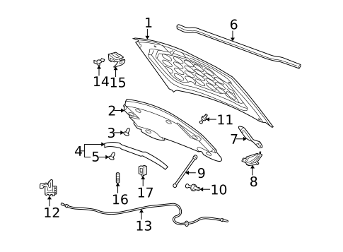 Hood & Components for 2009 Cadillac SRX #0