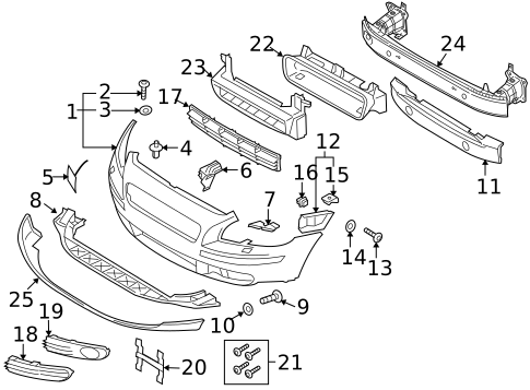Bumper & Components - Front for 2007 Volvo S40 #0