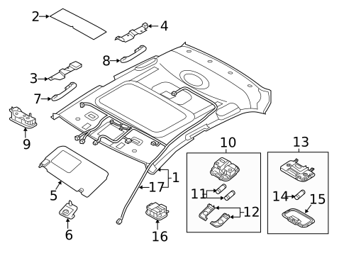 Interior Trim - Roof for 2014 Kia Rio #2