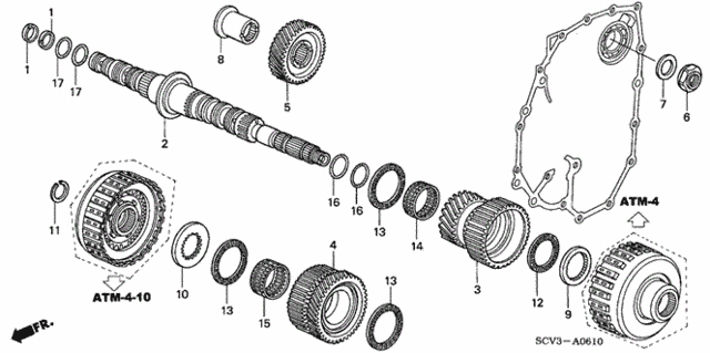 AT Secondary Shaft for 2005 Honda Element #0