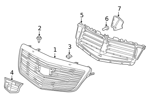 Grille & Components for 2016 Cadillac ATS #2