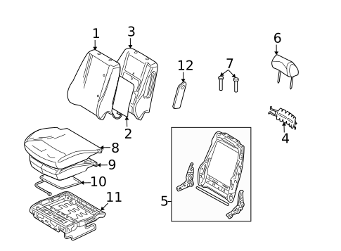 Front Seat Components for 2010 Ford Fusion #0