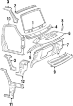 12517625 - Body: Windshield Frame for Chevrolet: Lumina APV | Oldsmobile: Silhouette | Pontiac: Trans Sport Image