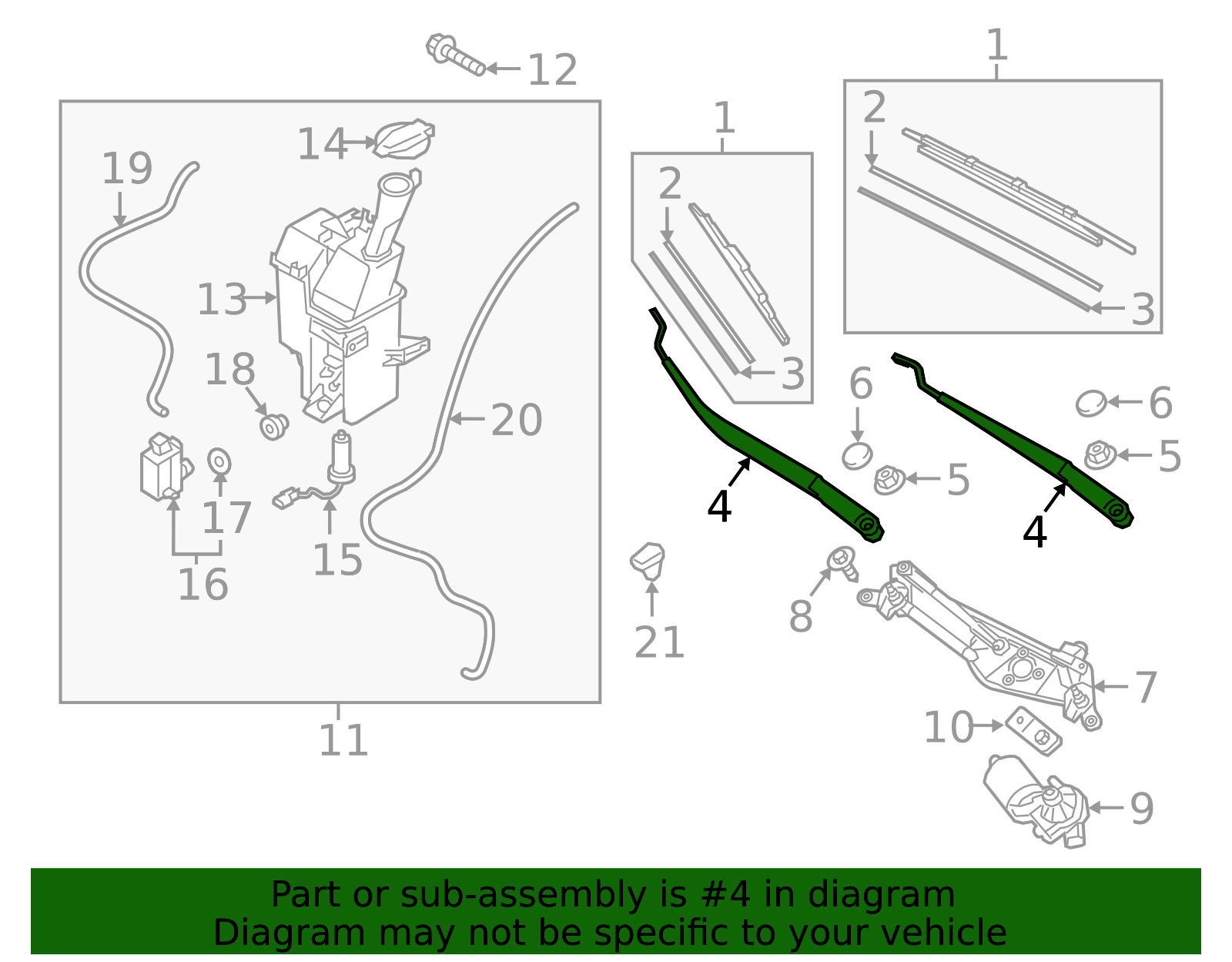 2016-2021 Hyundai Tucson Wiper Arm 98311-D7000 | MotorMotor