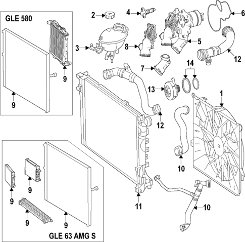 Radiator & Components for 2024 Mercedes-Benz GLE580 #3