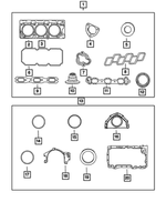 68003770AD - Engine 3.5L Six Cylinder: Engine Upper Gasket Package for Mopar Image