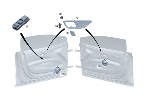Switch in Front Door Trim for 2024 Mercedes-Benz EQE 500 #0
