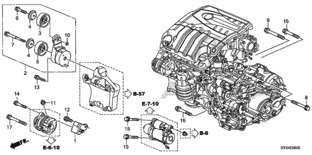 Alternator Bracket  - Tensioner for 2012 Acura MDX #0