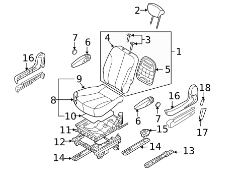 Rear Seat Components for 2007 Hyundai Entourage #0