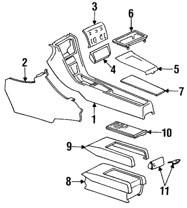 12468008503111 - Body: Console for Mercedes-Benz Image