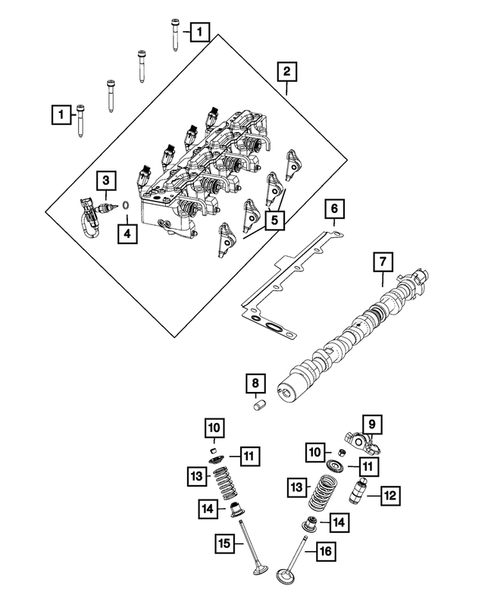 Camshaft and Valve for 2014 Jeep Cherokee #0