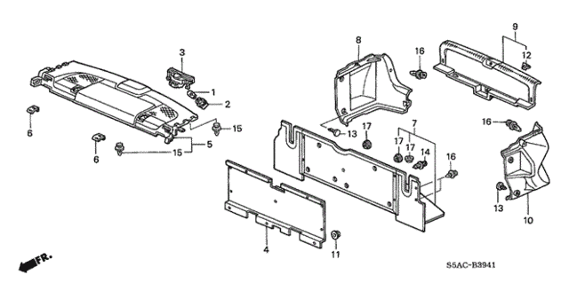 Rear Tray - Trunk Garnish (2) for 2005 Honda Civic #0