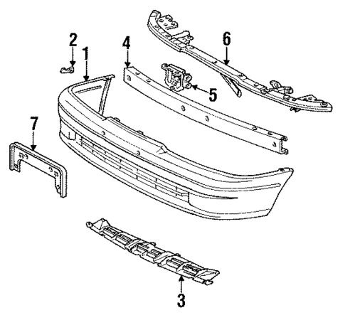 Bumper & Components - Front for 1995 Toyota Paseo #0
