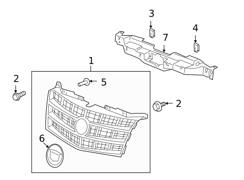 Grille & Components for 2014 Cadillac Escalade #0