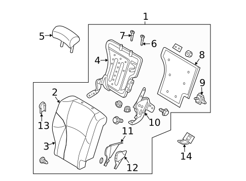 Rear Seat Components for 2008 INFINITI FX45 #1