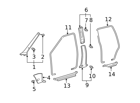 Interior Trim - Pillars for 2005 Scion xA #0