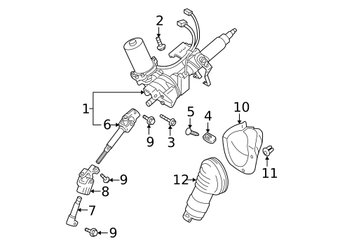 Steering Column Assembly for 2005 Toyota Prius #0