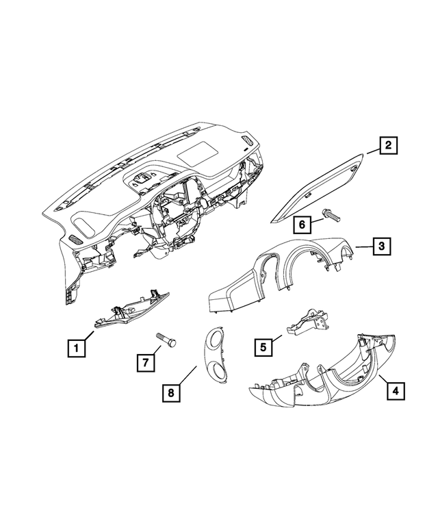 6YT28LXHAA - Interior Trim: Steering Column Shroud for Mopar Image
