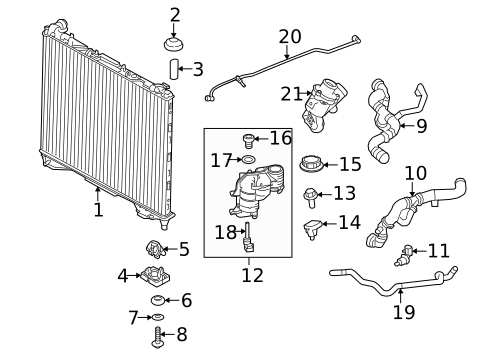Radiator & Components for 2018 Land Rover Discovery #1