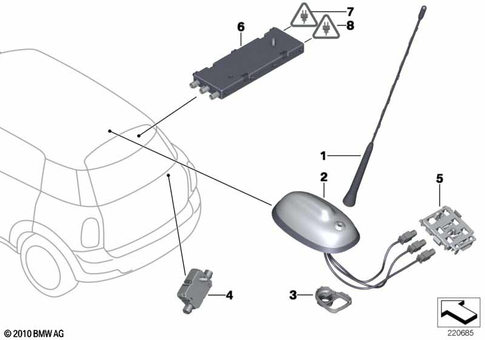 Single Parts Antenna for 2013 Mini Cooper S ALL4 #0