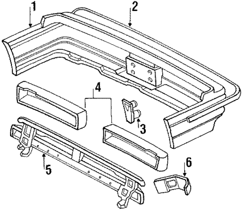 Bumper & Components - Rear for 1988 Honda Prelude #0