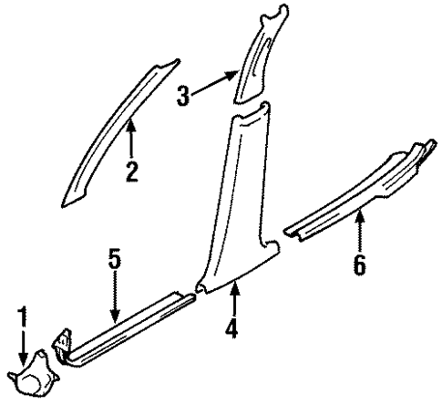 Interior Trim - Pillars for 1998 Mitsubishi Galant #0