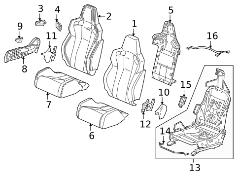Passenger Seat Components for 2019 Honda Civic #0